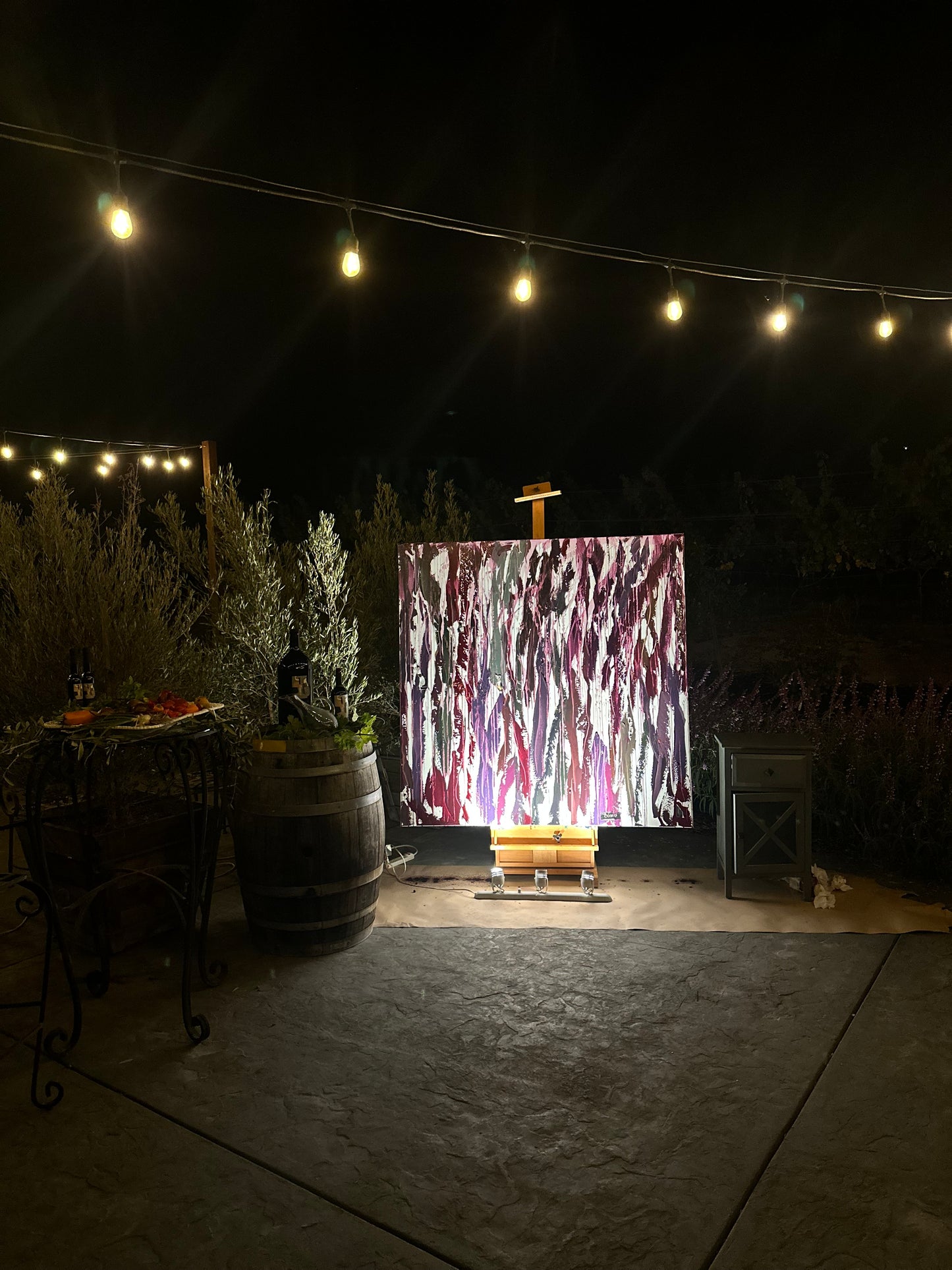 “dried lavender, sage + rosemary shrub, deepened by crushed summer plum + blueberry skins”
