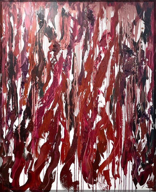 “extraction of macerated black cherries + plum +  red currants, while vanilla smoke permeates”